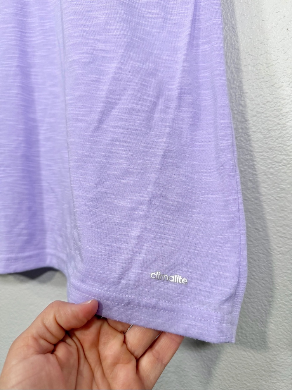 adidas Shirt Short Sleeve Sheer Athletic Top Lavender Purple V-Neck Tee Women M - Picture 7 of 7